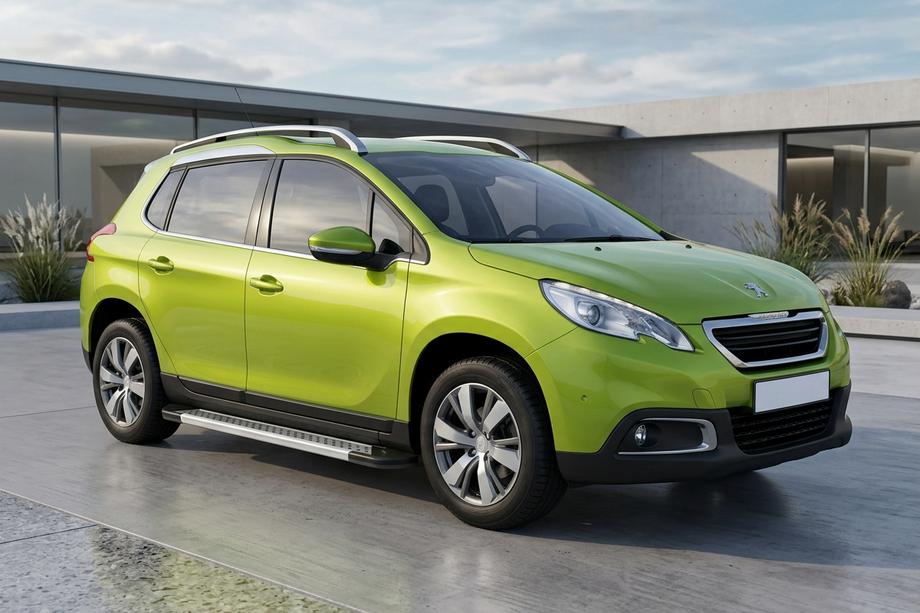 Peugeot 3008 2008-2016 гг. Боковые Подножки New Vision Grey (2 шт., Алюминий) Image