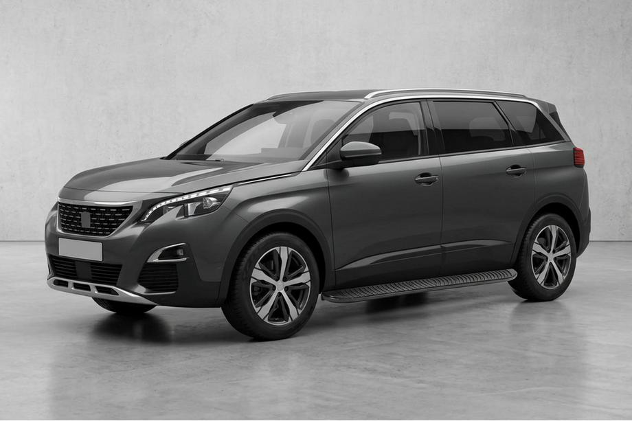 Peugeot 5008 2016-2023 гг. Боковые Подножки Tayga Black (2 шт., Алюминий) Image