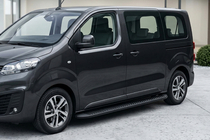 Peugeot Expert 2017- гг. Боковые Подножки Tayga Black (2 шт., Алюминий) XL - Удлиненная база фото 1