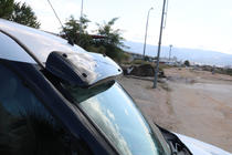 Fiat Doblo II 2010-2022 гг. Козырек на лобовое стекло (черный глянец, 5мм) фото 5
