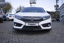 Honda Civic Sedan X 2016-2021 гг. Передний лип-спойлер V1 (черный) фото 5
