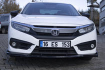 Honda Civic Sedan X 2016-2021 гг. Передний лип-спойлер V1 (черный) фото 6