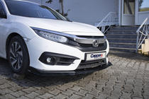 Honda Civic Sedan X 2016-2021 гг. Передний лип-спойлер V1 (черный) фото 7