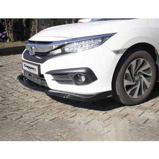 Передний лип-спойлер V1 (черный) Honda Civic Sedan X 2016-2021 гг. фото 2