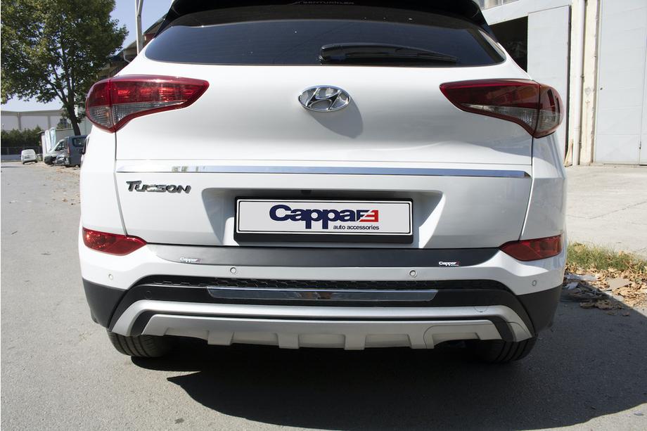 Hyundai Tucson TL 2016-2021 гг. Накладка на задний бампер EuroCap 2016-2018 (ABS) Фото 5