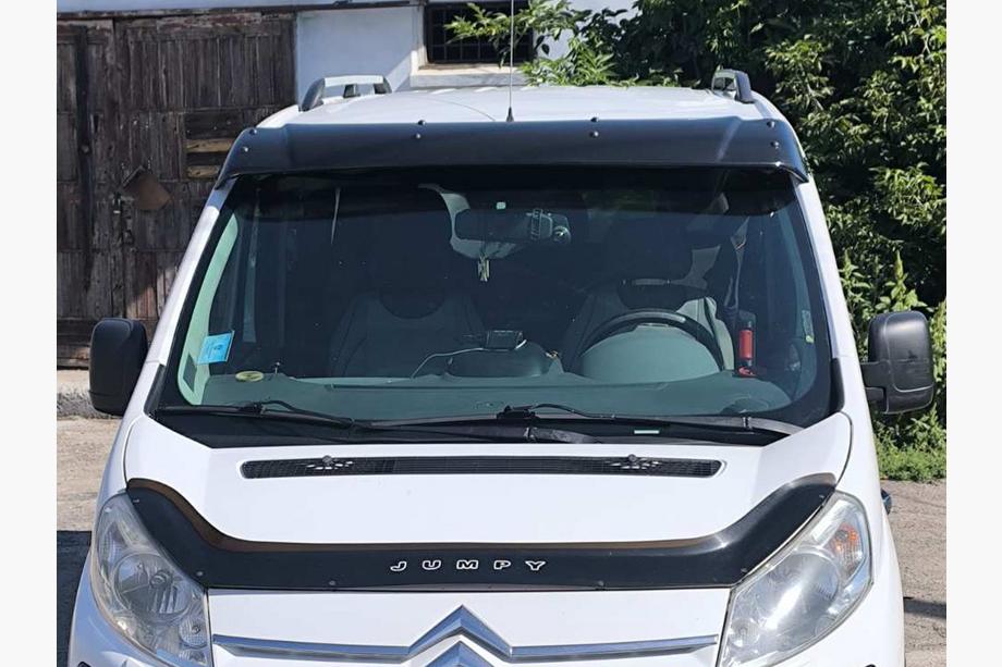 Citroen Jumpy 2007–2017 гг. Козырек на лобовое стекло (черный глянец, 5мм) Image