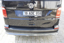 Volkswagen T6 2015-2024 гг. Накладка на задний бампер EuroCap под карбон (ABS) фото 7