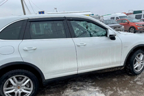 Porsche Cayenne 2010-2017 гг. Ветровики с хромированной полосой (4 шт, HIC) фото 7