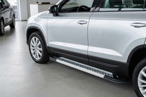 Seat Ateca 2016- гг. Боковые Подножки New Vision Grey (2 шт., Алюминий) фото 1
