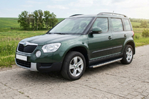 Skoda Yeti 2009-2017 гг. Боковые Подножки BlackLine (2 шт., Алюминий) фото 1