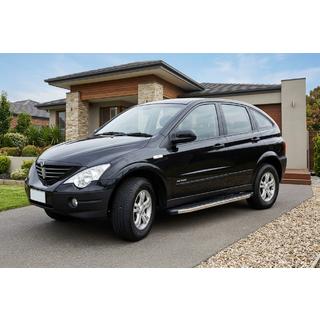 Боковые Подножки BlackLine (2 шт., Алюминий) SsangYong Action 2005-2018 гг. фото 1