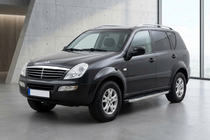 SsangYong Rexton I 2001-2017 гг. Боковые Подножки BlackLine (2 шт., Алюминий) 2005-2012 фото 1