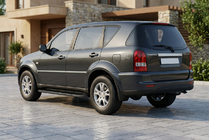 SsangYong Rexton I 2001-2017 гг. Боковые Подножки Tayga Black (2 шт., Алюминий) фото 1