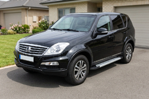 SsangYong Rexton I 2001-2017 гг. Боковые Подножки Vision New Grey (2 шт., Алюминий) 2012-2017 фото 1