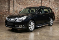 Subaru Outback 2009-2014 гг. Боковые Подножки BlackLine (2 шт., Алюминий) фото 1