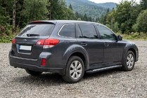 Subaru Outback 2009-2014 гг. Боковые пороги New Vision Black (2 шт., алюминий) фото 1