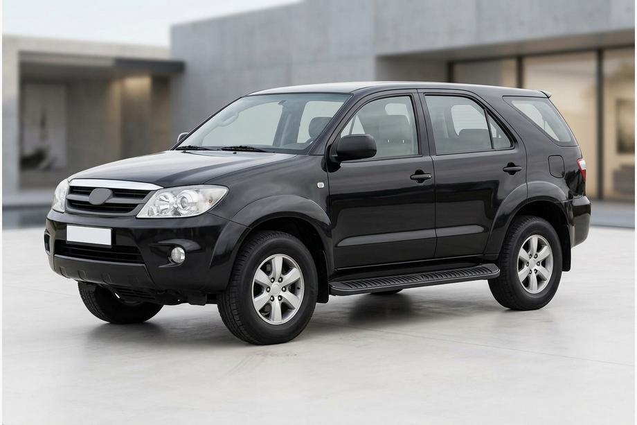 Toyota Fortuner 2006-2015 гг. Боковые пороги Tayga Black (2 шт., алюминий) Image