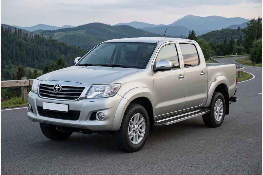 Toyota Hilux 2006-2015 гг. Боковые пороги RedLine V1 (2 шт., алюминий) Image