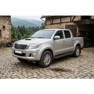 Боковые Подножки Tayga Black (2 шт., Алюминий) Toyota Hilux 2006-2015 гг. фото 1