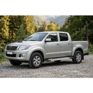 Боковые Подножки New Vision Grey (2 шт., Алюминий) Toyota Hilux 2006-2015 гг. фото 1