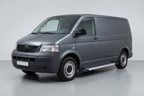Volkswagen T5 Transporter 2003-2010 гг. Боковые Подножки New Vision Grey (2 шт., Алюминий) Длинная База фото 1