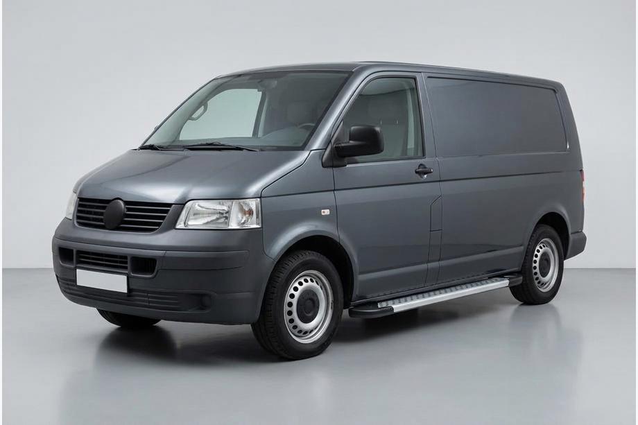 Volkswagen T5 Transporter 2003-2010 гг. Боковые Подножки New Vision Grey (2 шт., Алюминий) Длинная База Image