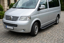 Volkswagen T5 Transporter 2003-2010 гг. Боковые Подножки Tayga Black (2 шт., Алюминий) Только для короткой базы фото 1