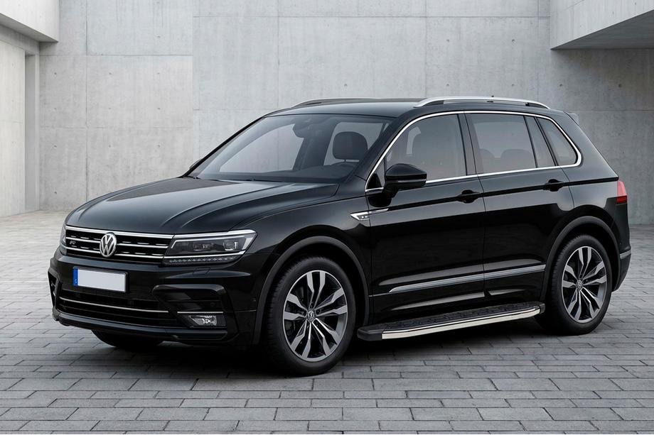 Volkswagen Tiguan 2016-2023 гг. Боковые Подножки BlackLine (2 шт., Алюминий) Image