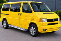 Volkswagen T4 Transporter 1990-2003 гг. Боковые Подножки New Vision Grey (2 шт., Алюминий) фото 1