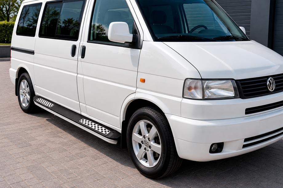 Volkswagen T4 Transporter 1990-2003 гг. Боковые Подножки Tayga V2 (2 шт., Алюминий) Image