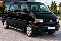 Volkswagen T4 Caravelle/Multivan 1990–2003 гг. Боковые Подножки BlackLine (2 шт., Алюминий) Длинная База фото 1