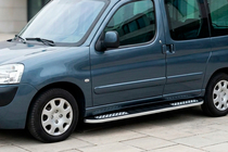 Peugeot Partner 1996-2008 гг. Боковые Подножки Tayga V2 (2 шт., Алюминий) фото 1