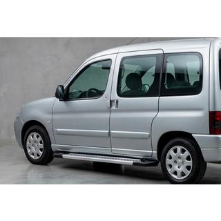 Боковые Подножки New Vision Grey (2 шт., Алюминий) Peugeot Partner 1996-2008 гг. фото 1