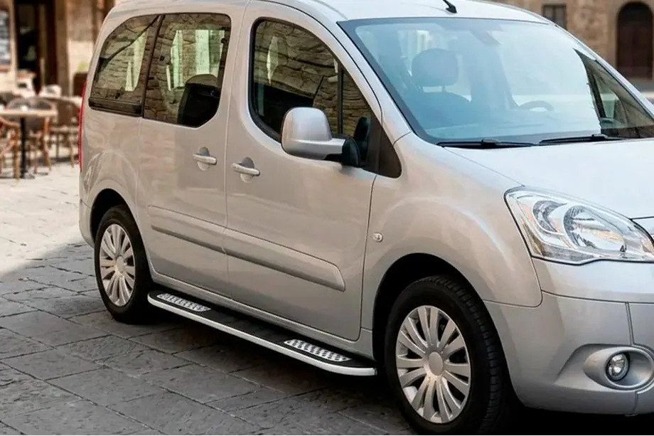 Peugeot Partner Tepee 2008-2018 гг. Боковые Подножки Tayga V2 (2 шт., Алюминий) Image