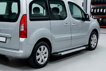 Peugeot Partner Tepee 2008-2018 гг. Боковые Подножки New Vision Grey (2 шт., Алюминий) фото 1