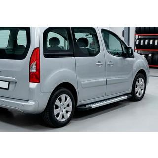Боковые Подножки New Vision Grey (2 шт., Алюминий) Peugeot Partner Tepee 2008-2018 гг. фото 1
