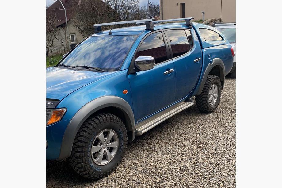 Mitsubishi L200 2006-2015 гг. Поперечины на гладкую крышу (2 шт, Asaf V4) Image