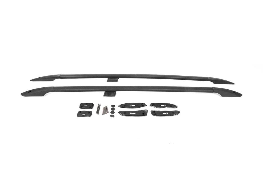 Toyota Land Cruiser 200 2007-2021 гг. Рейлинги турецкий дизайн (Черные, 2 шт) Металлические ножки Фото 2