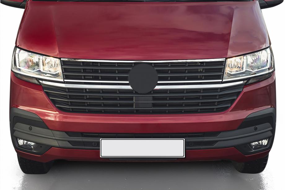Volkswagen T6 2015-2024 гг. Верхняя накладка на решетку радиатора 2019+ (1 шт, нержавейка) Image