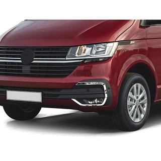 Накладки на противотуманные фары 2019+ (4 шт, нержавейка) Volkswagen T6 2015-2024 гг. фото 1