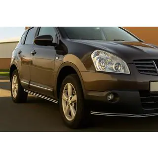 Боковые Двойные Трубы (2 шт., Нержавейка) Nissan Qashqai 2010-2014 гг. фото 1