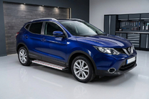 Nissan Qashqai 2014-2021 гг. Боковые Подножки Maya Красно-Серые (2 шт., Алюминий) фото 1
