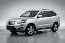 Hyundai Santa Fe 2 2006-2012 гг. Боковые Подножки Maya Красно-Серые (2 шт., Алюминий) фото 1