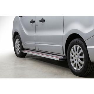 Боковые Подножки Maya Красно-Серые (2 шт., Алюминий) Opel Vivaro 2001–2015 гг. фото 1
