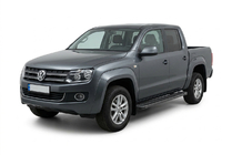 Volkswagen Amarok 2010-2022 гг. Боковые Подножки Maya V1 Черные (2 шт., Алюминий) фото 1
