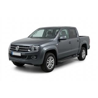 Боковые Подножки Maya V1 Черные (2 шт., Алюминий) Volkswagen Amarok 2010-2022 гг. фото 1