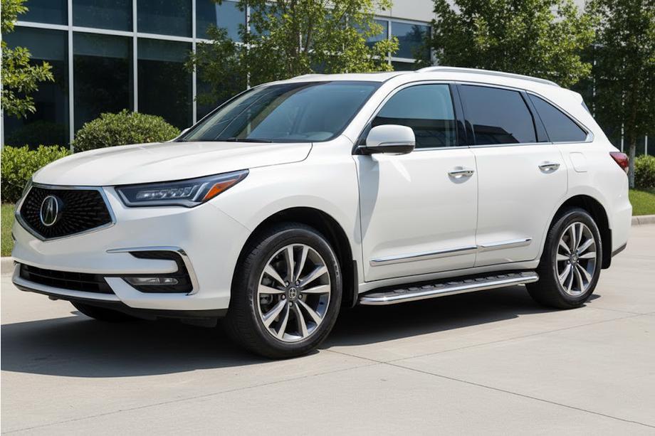 Acura MDX 2013-2020 гг. Боковые Подножки Maydos V1 (2 шт., Алюминий и Нержавейка) Image