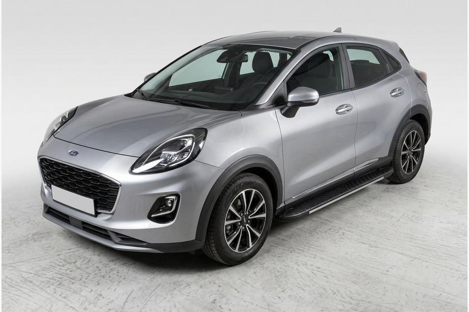 Ford Puma 2019- гг. Боковые Подножки Bosphore Grey (2 шт., Алюминий) Image