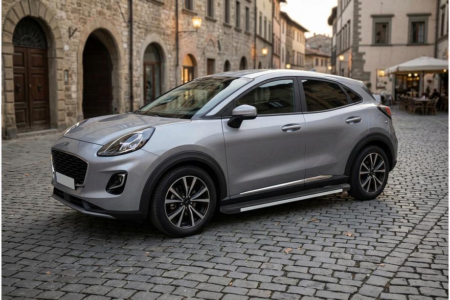 Ford Puma 2019- гг. Боковые Подножки Maya V1 (2 шт., Алюминий) Image