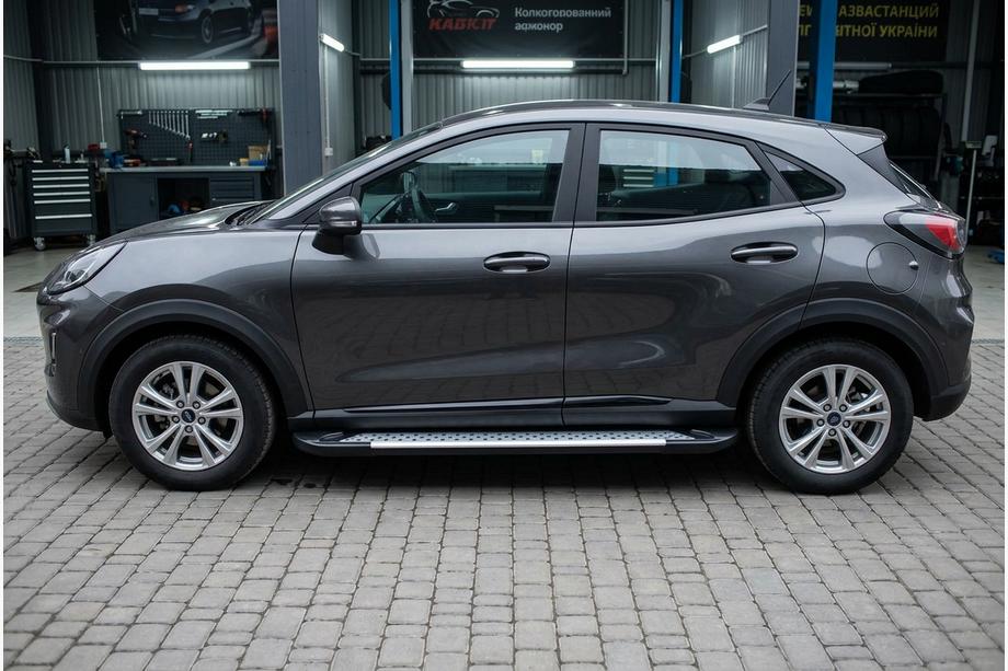 Ford Puma 2019- гг. Боковые пороги Allmond Grey (2 шт., алюминий) Image